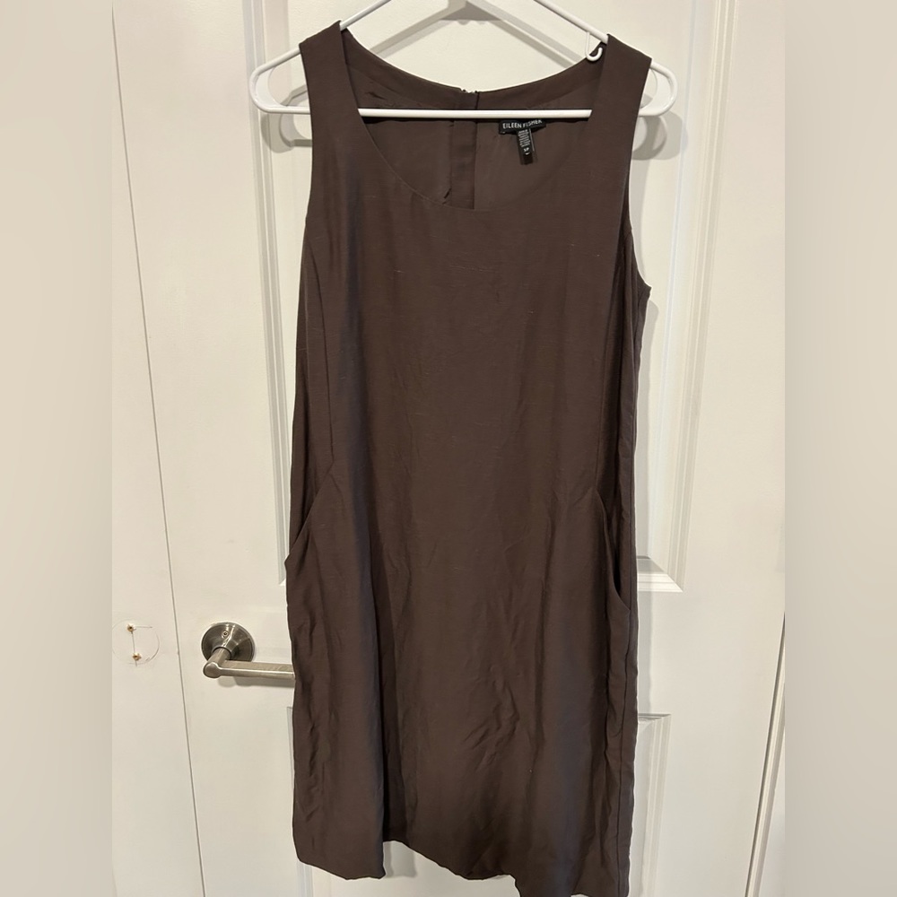 Eileen Fisher Women's Dress Petite PS Brown